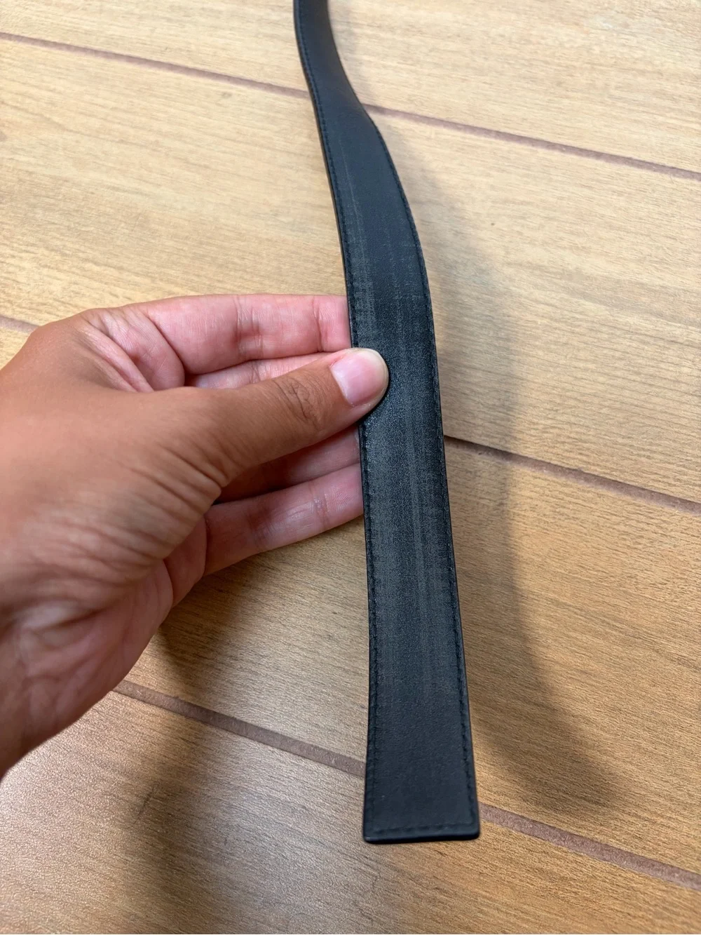PRADA- Black Napa Leather Belt with Silver Buckle Women’s Size XS 80cm
